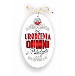 Zawieszka Elipsa 01 - Od urodzenia dumni z pochodzenia - E/01/1233 (pion)