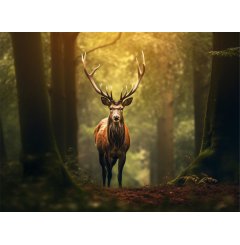 Foto obraz na płótnie  -  Jeleń na bialym tle - P/4030/1050