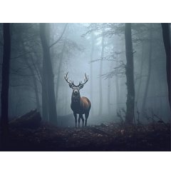 Foto obraz na płótnie  -  Jeleń w lesie - P/4030/1013