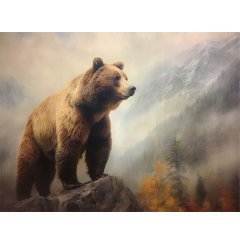 Foto obraz na płótnie  -  Niedźwiedź w górach - P/4030/1058