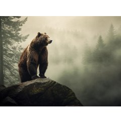Foto obraz na płótnie  -  Niedźwiedź w górach - P/4030/1061