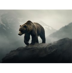 Foto obraz na płótnie  -  Niedźwiedź w górach - P/4030/1062