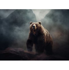 Foto obraz na płótnie  -  Niedźwiedź w górach - P/4030/1063
