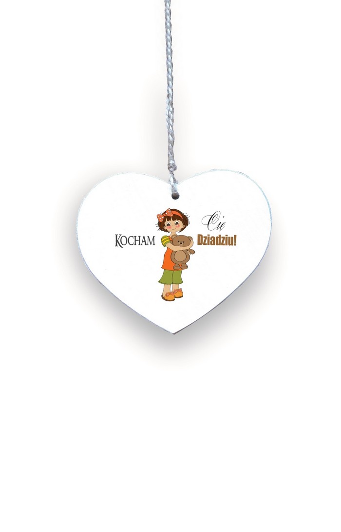 Zawieszka Serce 01 - Kocham Cię, Dziadziu (dziewczynka) ... - S/01/296