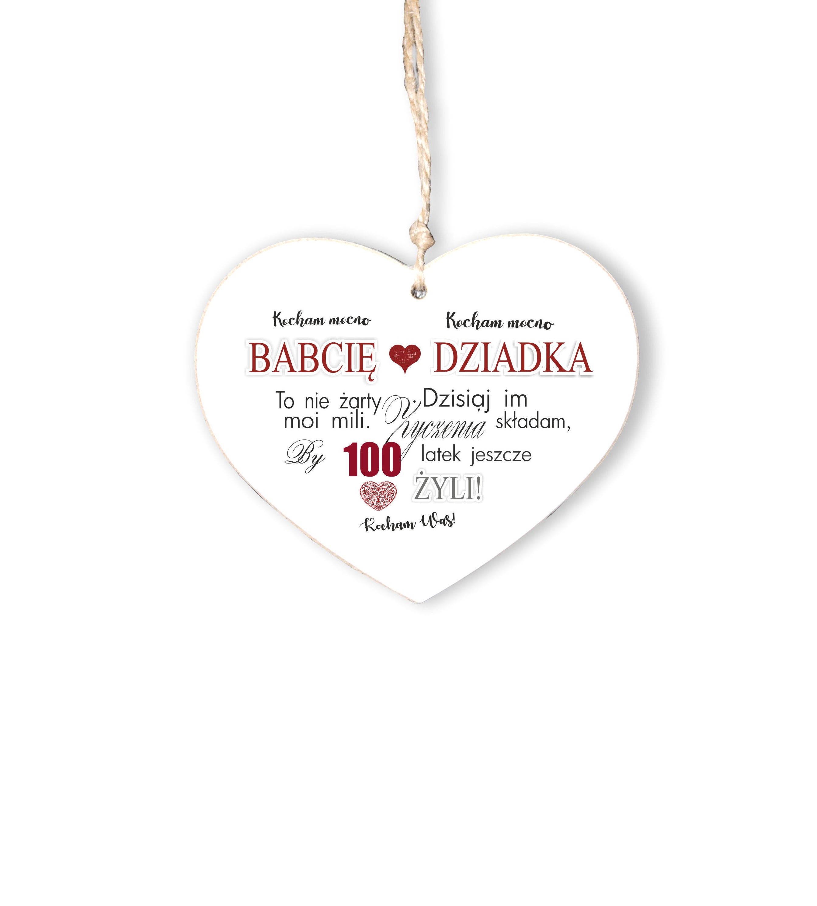 Nasza Babcia Serce Ma Takie Duże że Aż Dwa Serce 04 - Babcia i Dziadek... - S/04/324 :: Donaco - Producent Ozdób